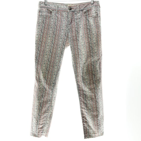 Free People Pants Size Women's 29 Gray Pink Cream - Picture 3 of 9